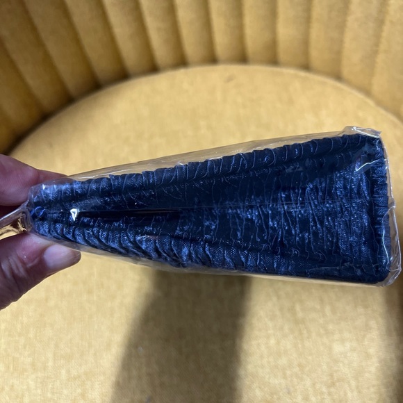 NWT in Plastic NaRaYa Sm Navy Blue Ruffled Satin Rope Strap Classic Y2K Elegant - Picture 16 of 16